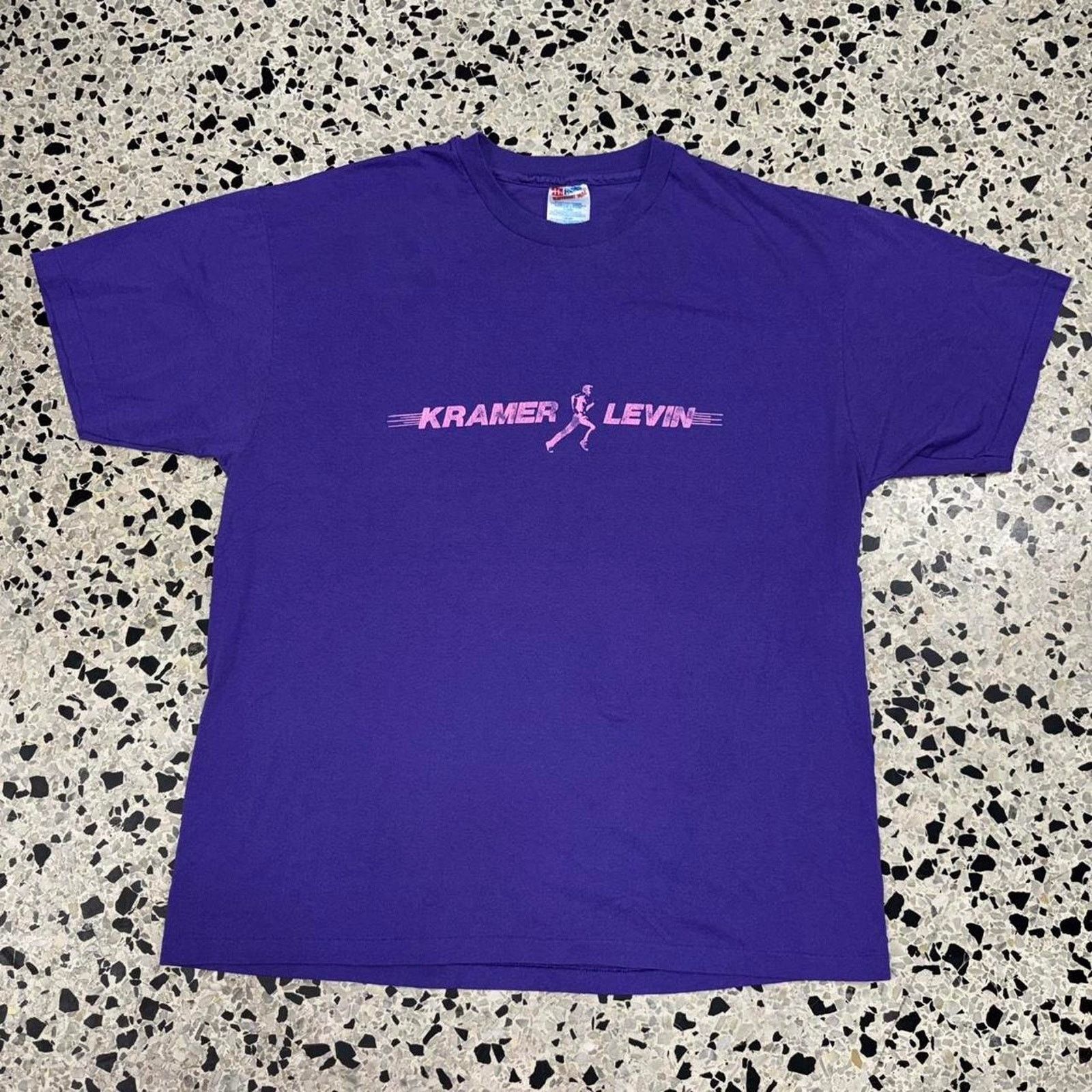 Hanes × Vintage VINTAGE 90S SINGLE STITCH KRAMER LEVIN LAW FIRM RUNNING TEE: Size US XL / EU 56 / 4 - 1 Thumbnail