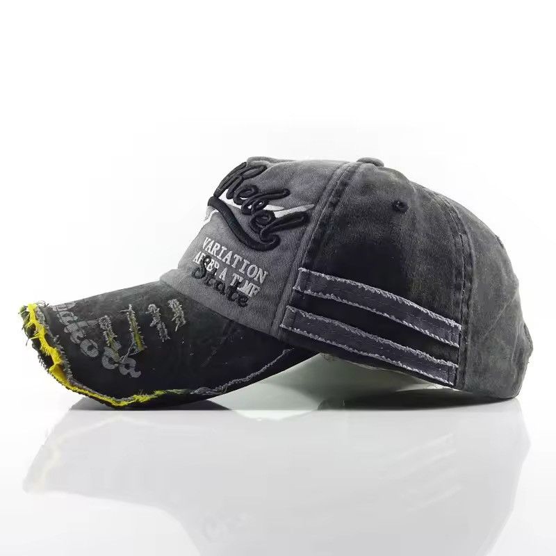 Japanese Brand Distressed Denim Baseball Cap Grunge Biker Hat Size ONE SIZE - 3 Thumbnail