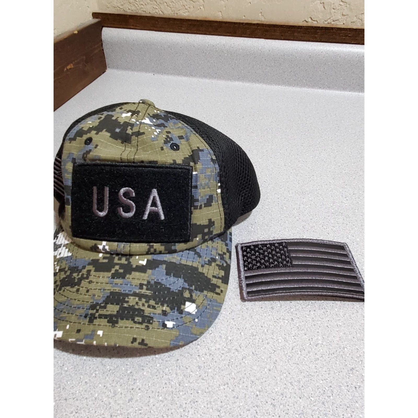 Vintage Pit Bull American Flag Patch Baseball Hat Tactical Operator Military Cap USA Black Canvas Adjustable Velcro Men Hat Size ONE SIZE - 4 Thumbnail