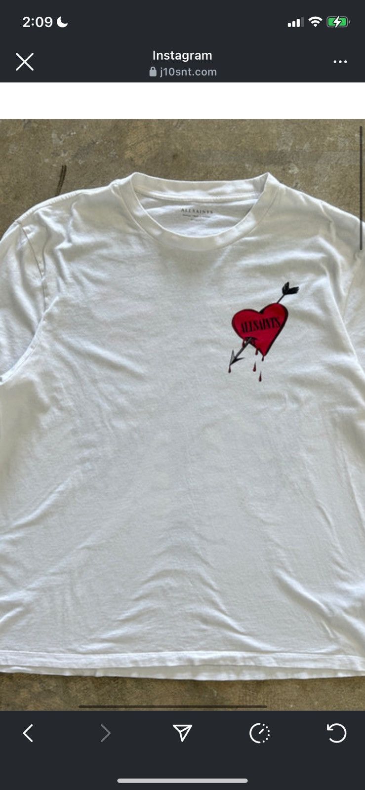 Allsaints Allsaints Heart White Tee Size US M / EU 48-50 / 2 - 1 Thumbnail