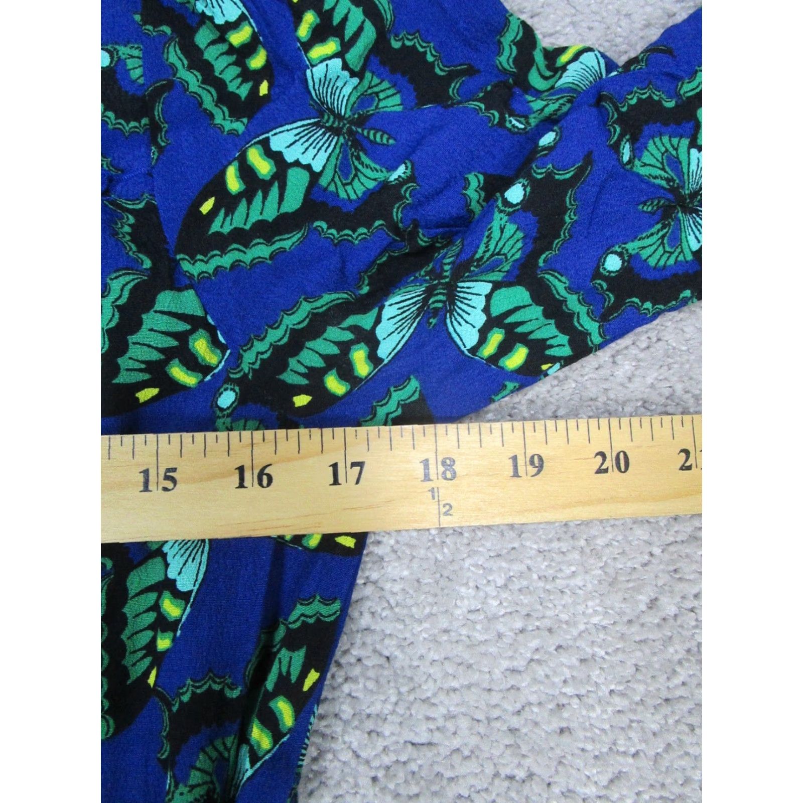 Vintage Maeve Dress Womens Small Blue Green Butterfly Wrap Blouson Size S / US 4 / IT 40 - 6 Thumbnail