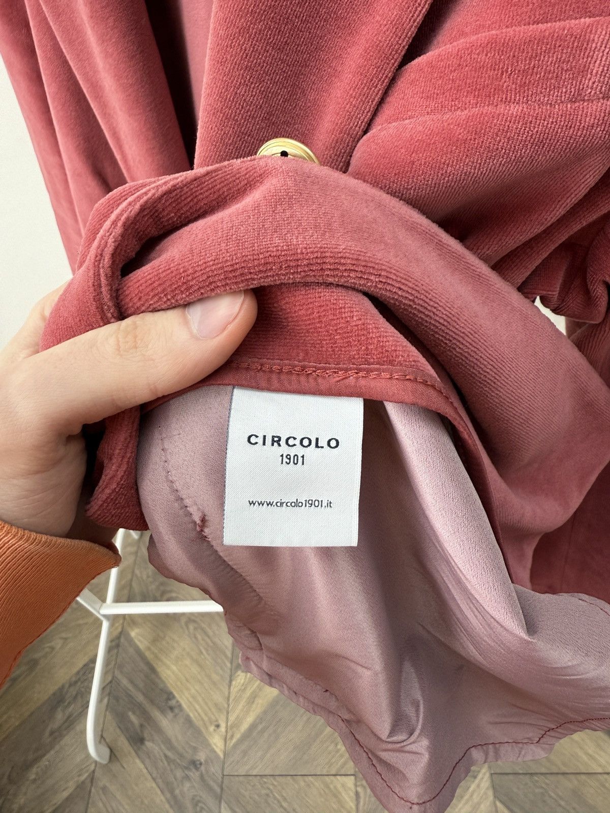 Circolo 1901 Vintage Circolo 1901 Womens Velvet Blazer Gold Buttons Size M / US 6-8 / IT 42-44 - 8 Thumbnail