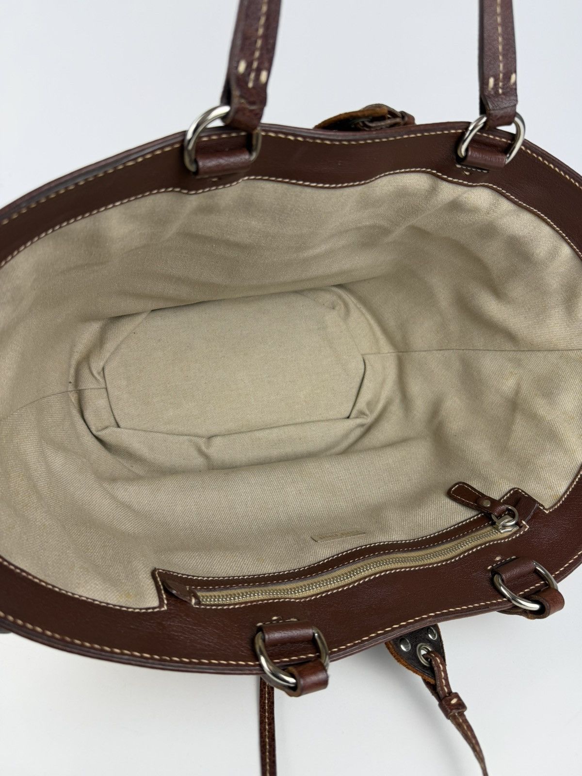 Miu Miu Vintage 90s archive miu miu raffia and leather tote bag Size ONE SIZE - 19 Thumbnail