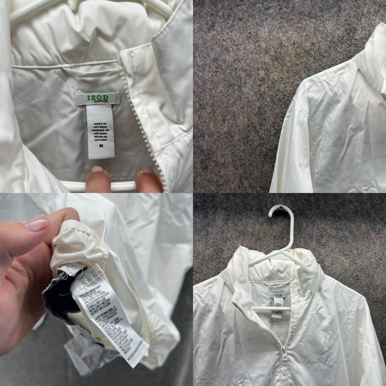 Izod VINTAGE IZOD Jacket Mens M White Windbreaker Lightweight Zip Up XFG Size US M / EU 48-50 / 2 - 8 Thumbnail