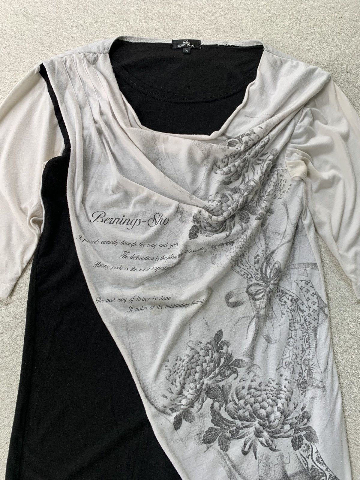 Tornado Mart 2000s Berning Sho Double Layer Assymetric Tshirt Size US M / EU 48-50 / 2 - 2 Thumbnail