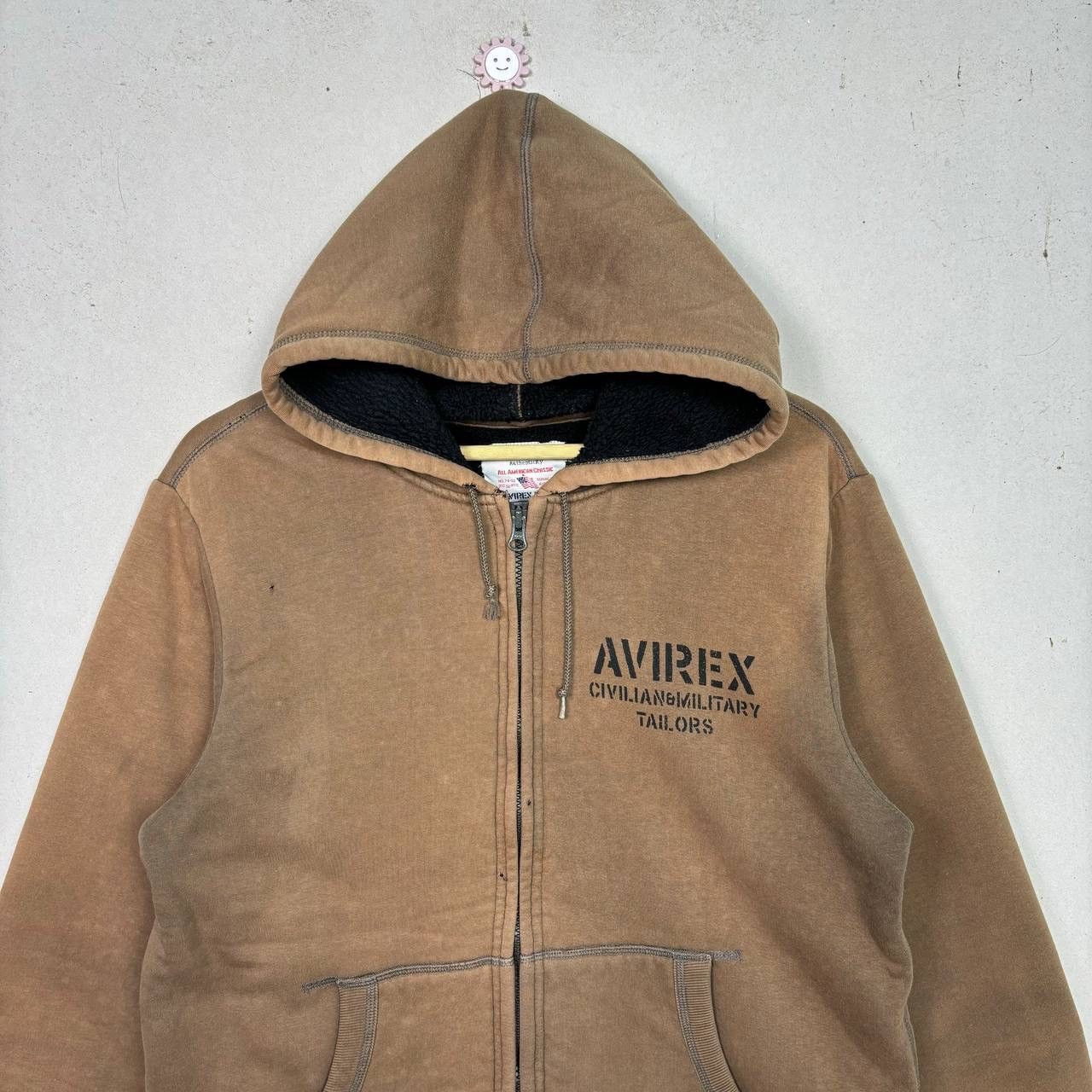 Avirex Vtg 90s Avirex Sherpa Lined Full Zip Hoodie Y2K Streetwear Size US XL / EU 56 / 4 - 3 Thumbnail