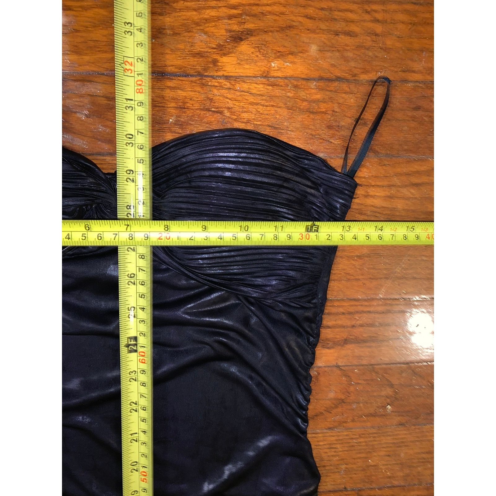 Other × Vintage Y2K Sisly Black Ruched Strapless Bodycon Dress Womens Medium Size M / US 6-8 / IT 42-44 - 6 Thumbnail