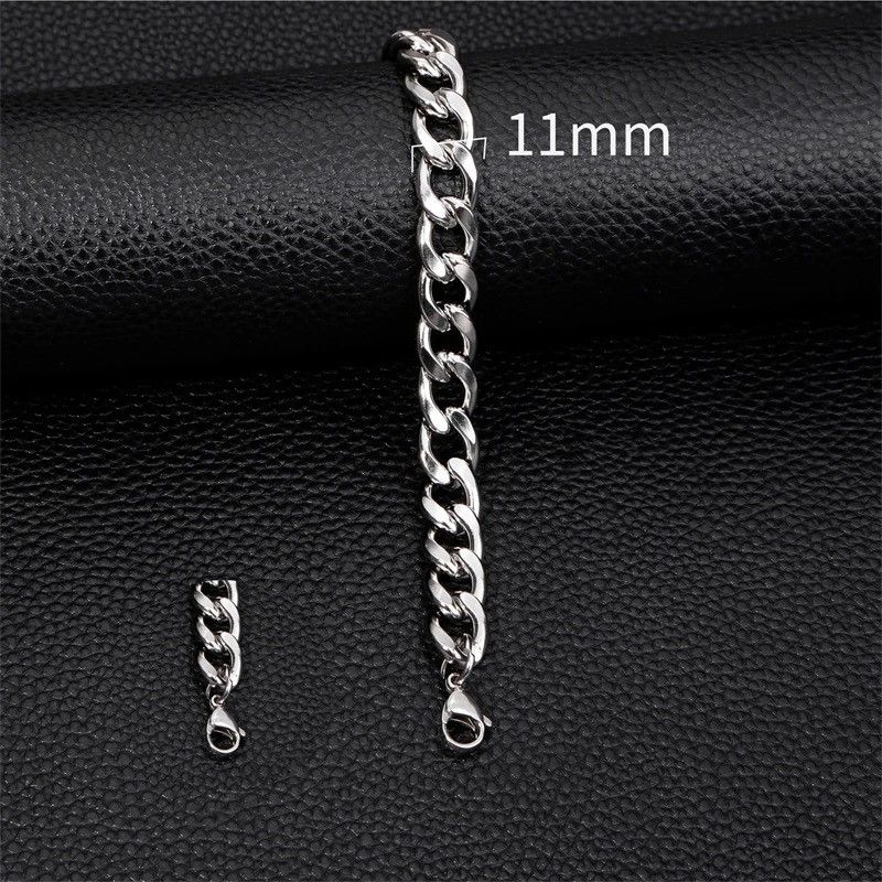 Jewelry 3-11mm Thick Waterproof Chain Bracelet Size ONE SIZE - 6 Thumbnail