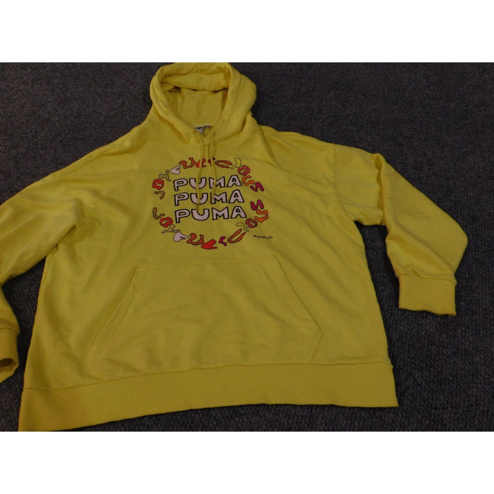 Puma PUMA x romero britto Hoodie Large Mens Yellow Art Graphic Pullover Hoodie, Logo, Pockets, Long Sleeve, Hooded, Drawstring, Cotton Polyester, T-Shirt? Size US L / EU 52-54 / 3 - 3 Thumbnail