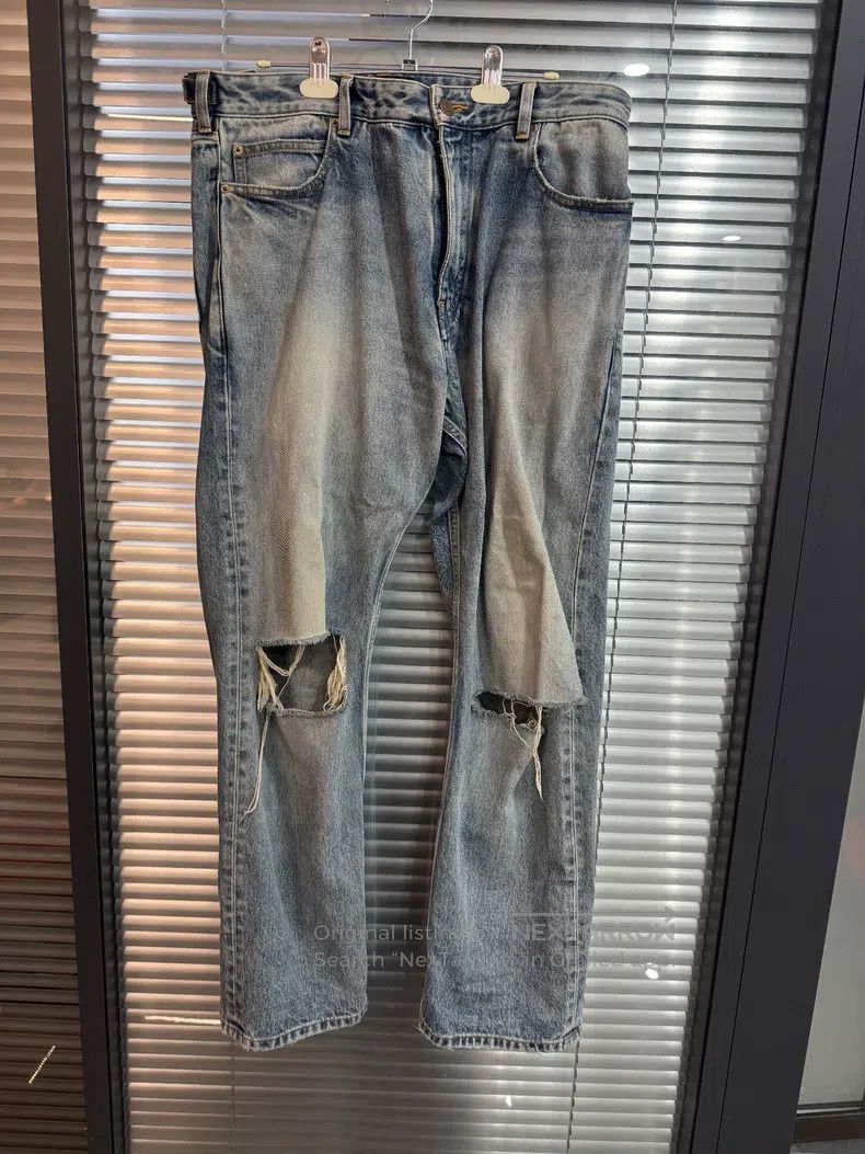 Balenciaga size M Washed and distressed mid-rise straight-