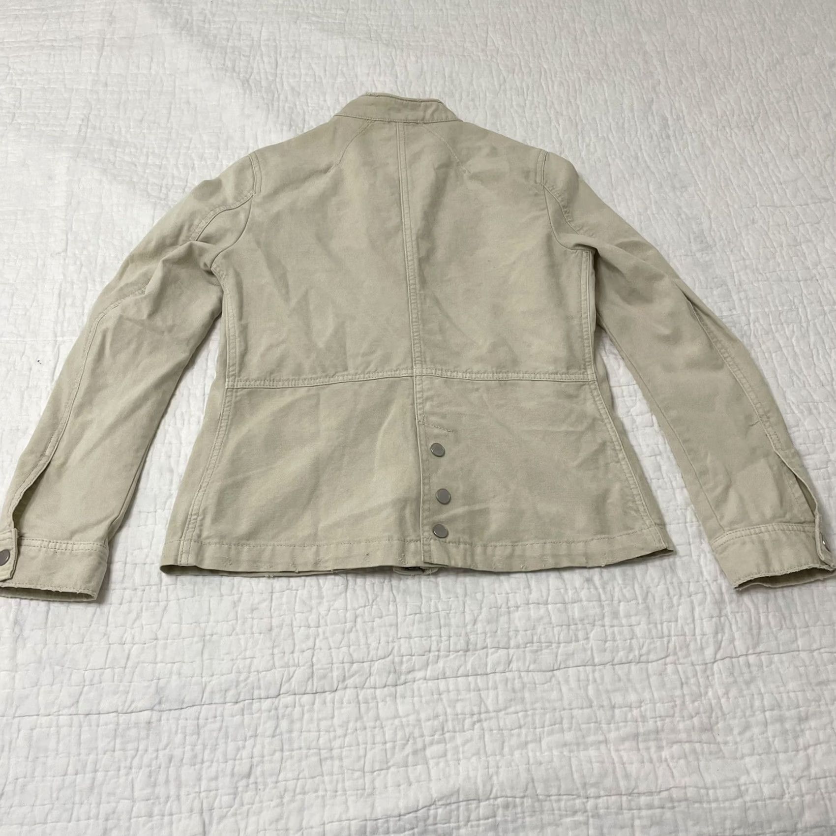 Free People Free People Military Jacket Womens Size S Khaki Tan Cargo Boho Utility Military Style Army Pockets Short Jacket Beig e Beige (adjusted for clarity) Size S / US 4 / IT 40 - 7 Thumbnail