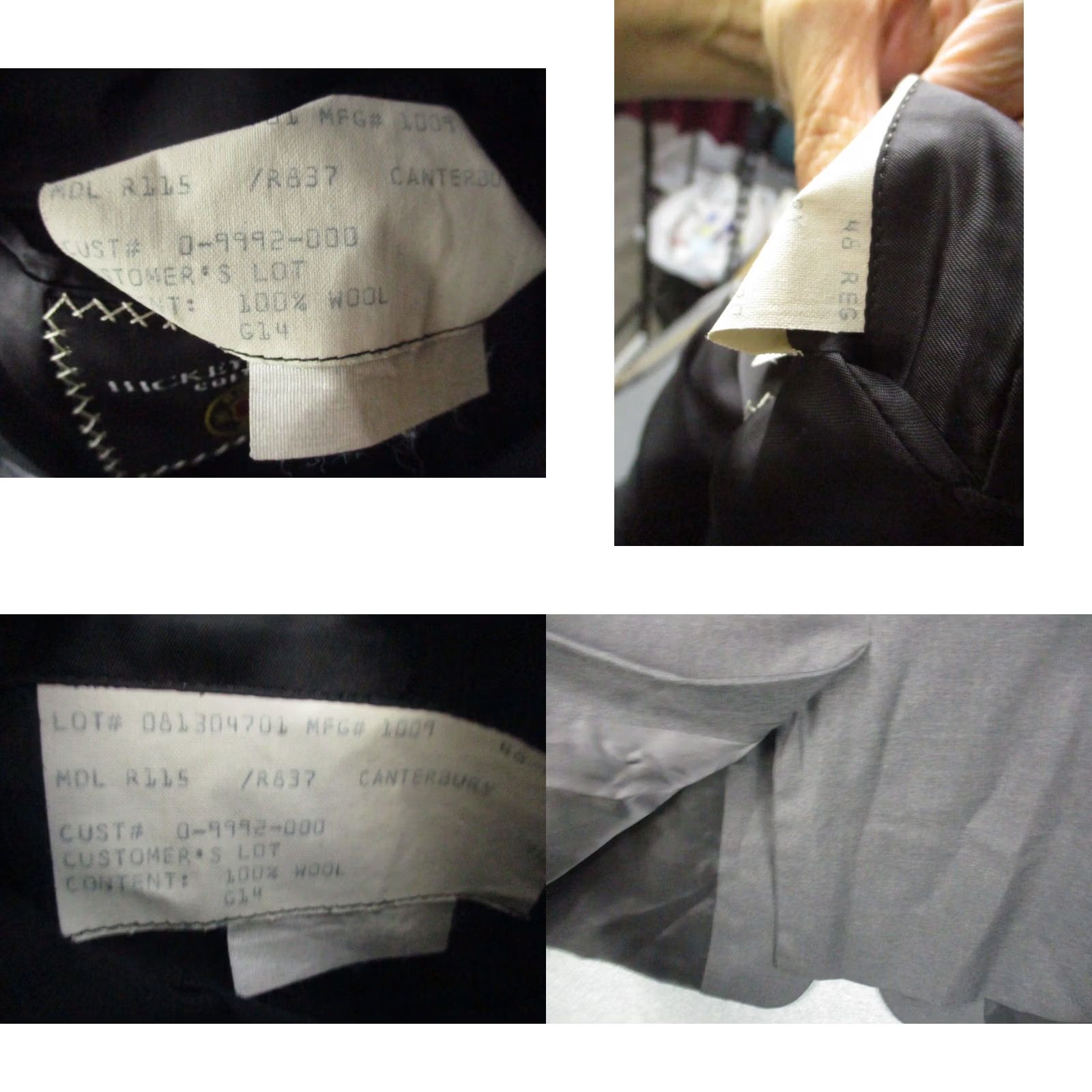 Vintage Hickey Freeman Solid Black Wool Blazer Jacket 48R EUC Mens Blazer Size 48R - 8 Thumbnail
