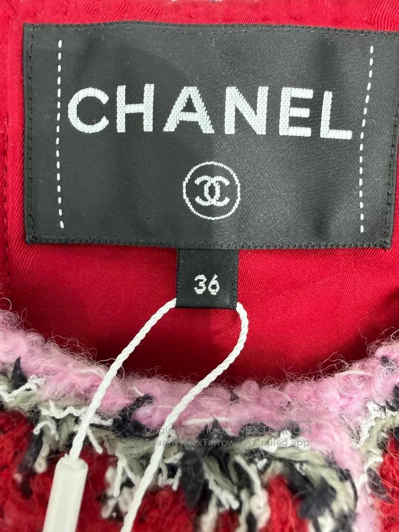 Chanel Chanel Red tweed four-pocket classic jacket Size XS / US 0-2 / IT 36-38 - 4 Thumbnail