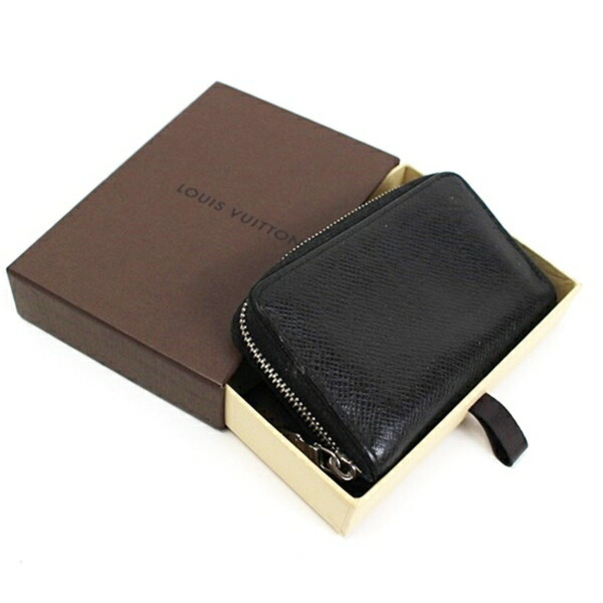 Louis Vuitton Taiga Zippy Coin Purse Artoise Black M30511 Louis Vuitton Women's Men's Lv
