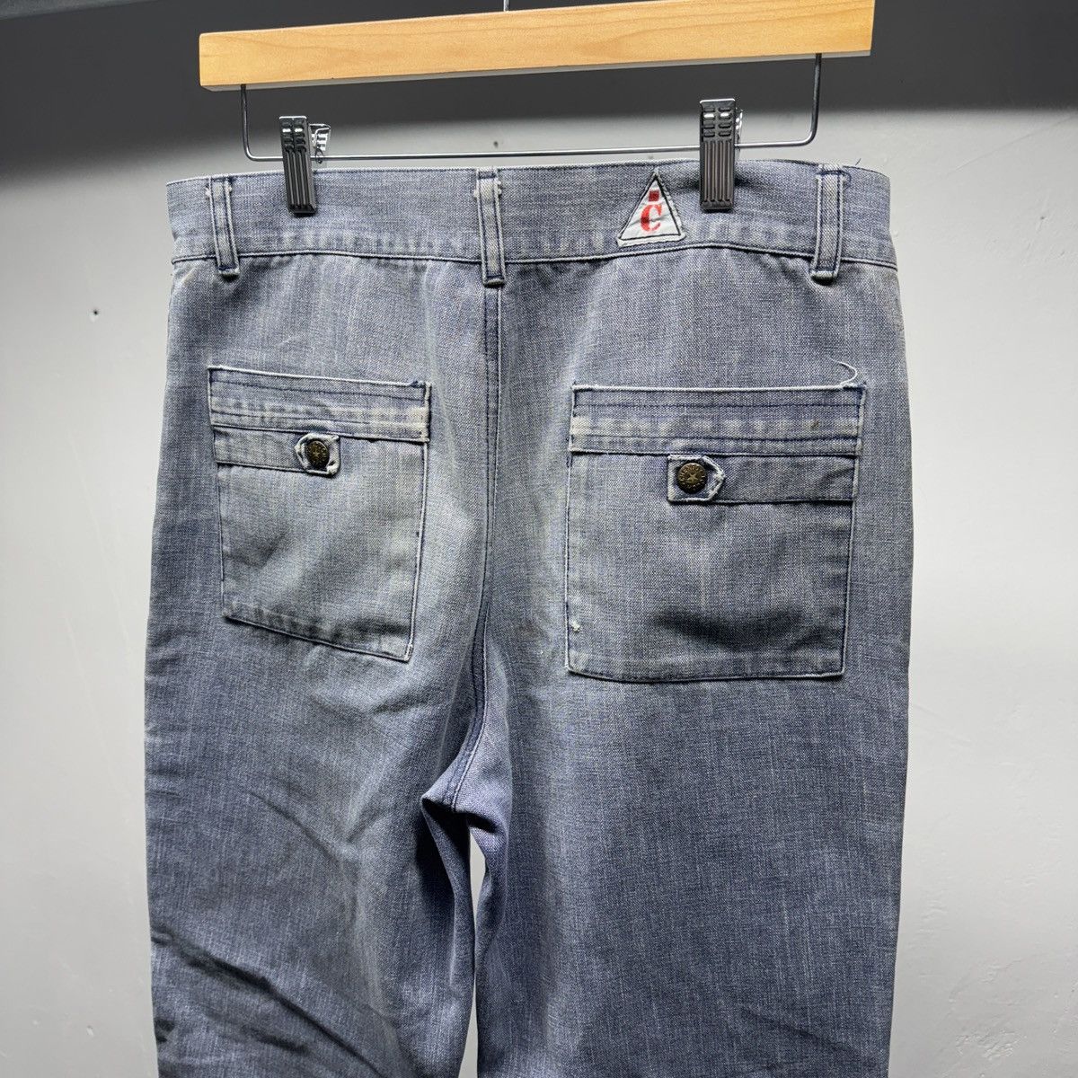 Vintage 90s Y2K Faded Thrashed Denim Cargo Jeans Pants ERD Grunge Size US 33 - 10 Thumbnail