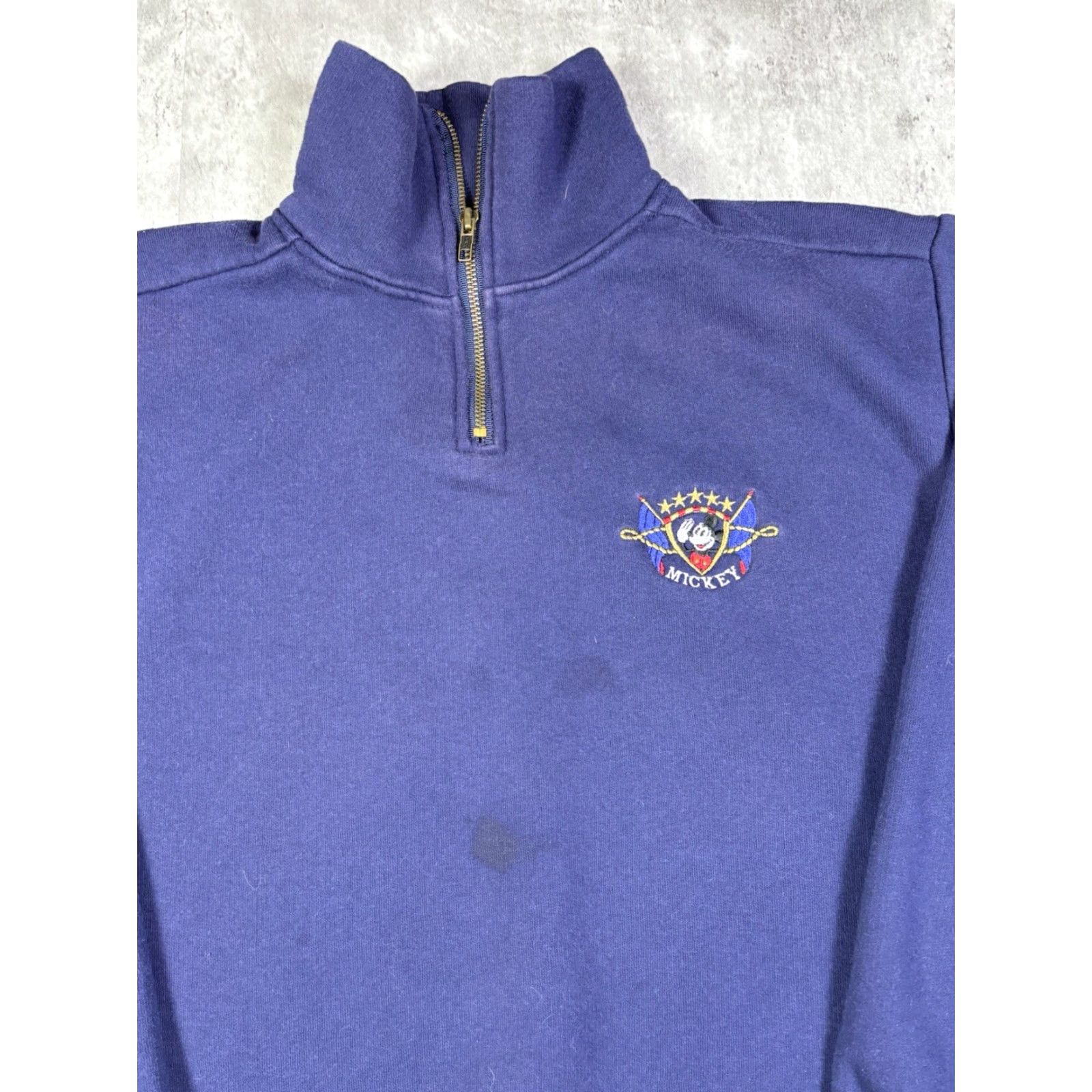 Disney VINTAGE Mickey Mouse Cruise Disney Sweatshirt L Blue Cotton Knit Logo 90s Full Zip Pullover Mens Disney Sweatshirt Size US L / EU 52-54 / 3 - 3 Thumbnail
