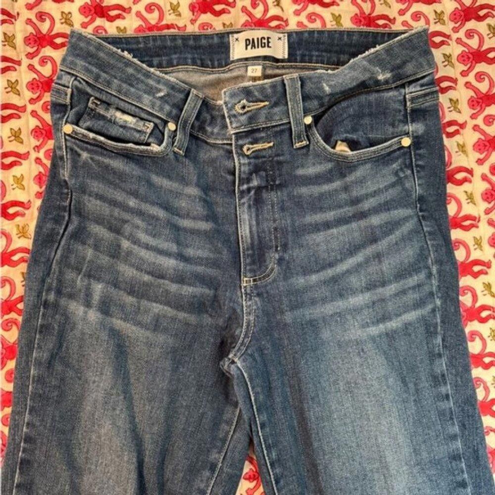 Paige Paige Jeans Dark Wash Frayed Hem Size 27" / US 4 / IT 40 - 1 Thumbnail