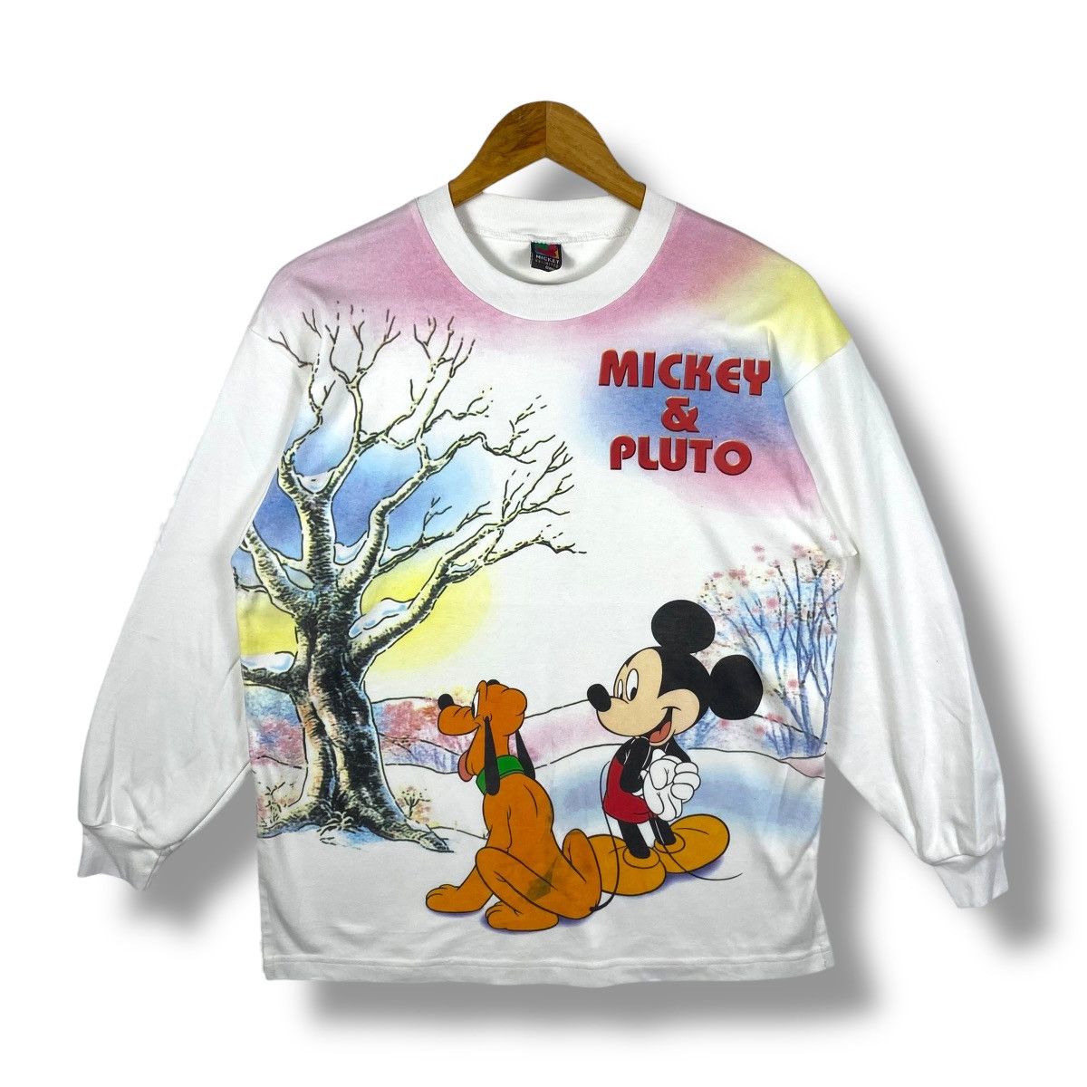 Mickey Unlimited Vintage 90s MICKEY UNLIMITED Mickey & Pluto Full Print Size US M / EU 48-50 / 2 - 1 Thumbnail