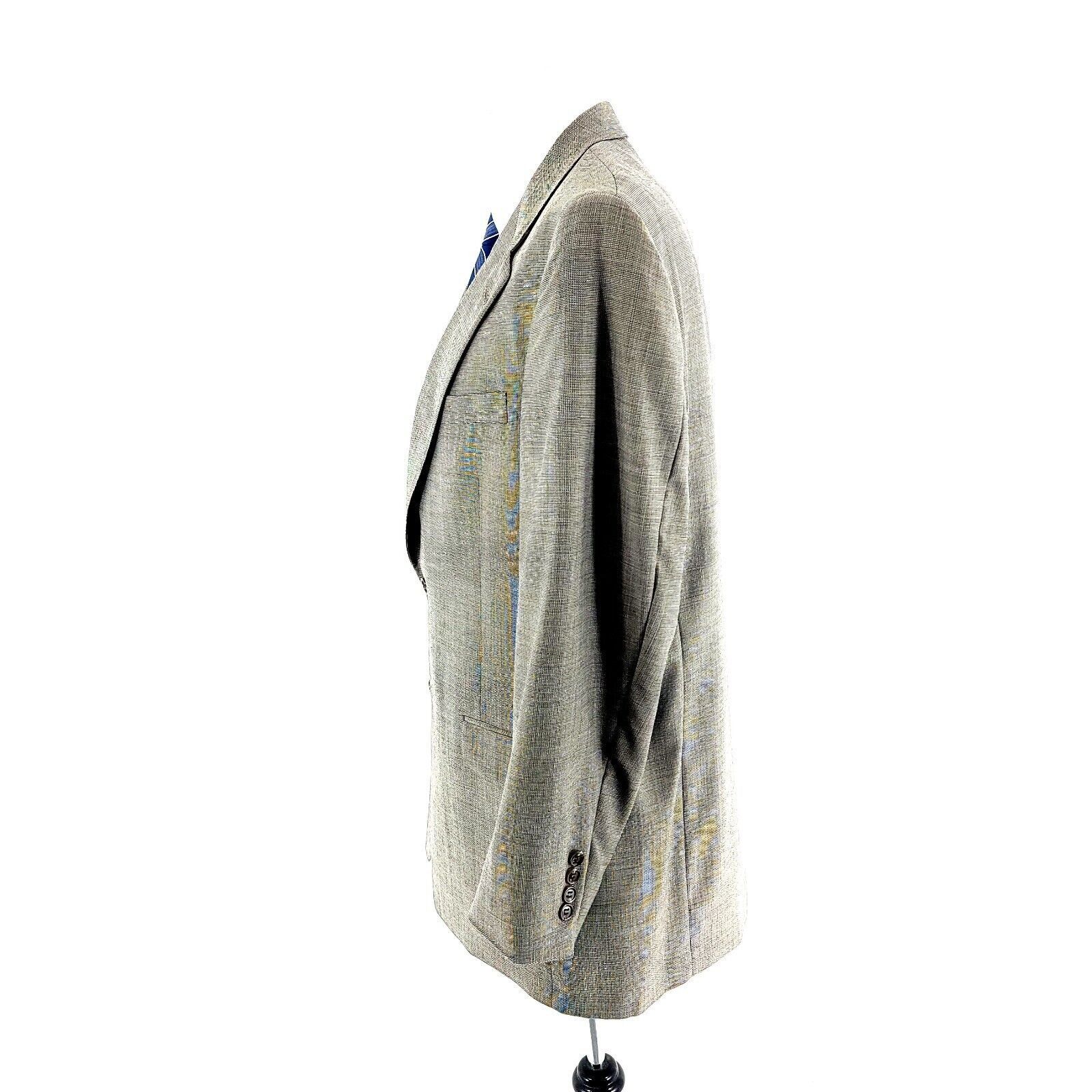 Hart Schaffner Marx Hart Schaffner Marx Wool 2 Button Blazer 42L Cream Black Che Size 42L - 4 Thumbnail
