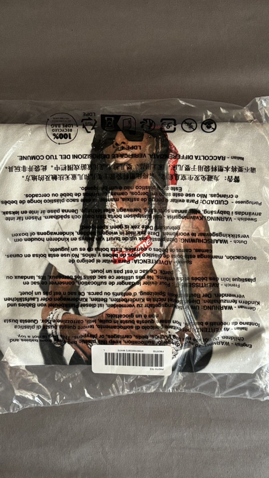 Supreme Supreme® “Playboi Carti” Photo Tee, White (L) [F/W 2025] Size US L / EU 52-54 / 3 - 2 Thumbnail