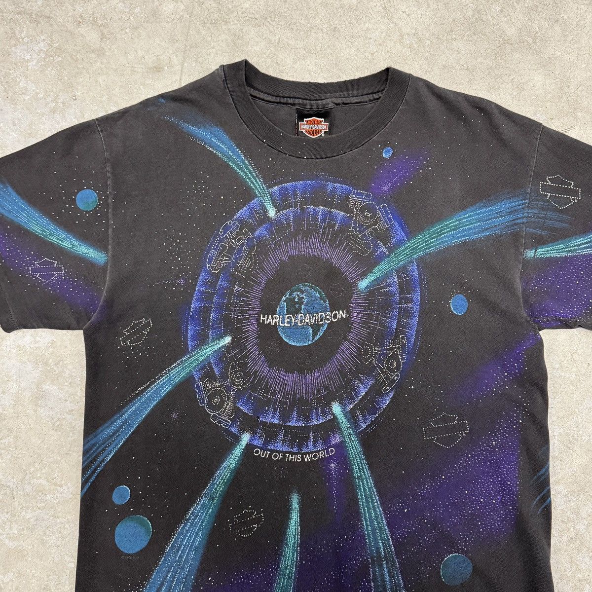 Harley Davidson Vintage Harley Davidson Shirt AOP Faded Distressed Size US L / EU 52-54 / 3 - 3 Thumbnail