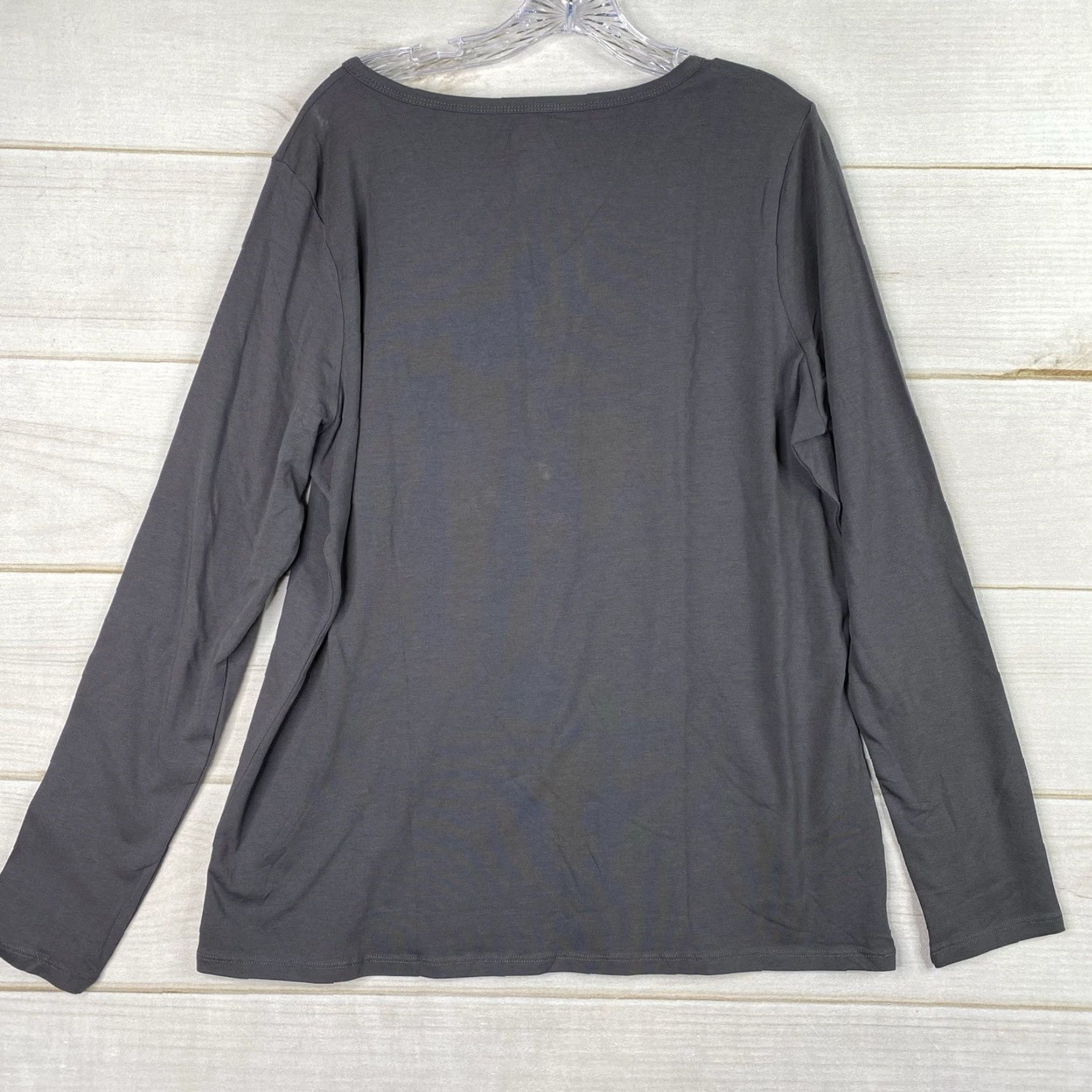 Vintage Duluth Womens Henley Top 2XL Gray V-Neck Stretch Pullover 1/4 Button Shirse T-Shirt Casual Workwear Baseball Mode Size XXL / US 16-18 / IT 52-54 - 6 Thumbnail
