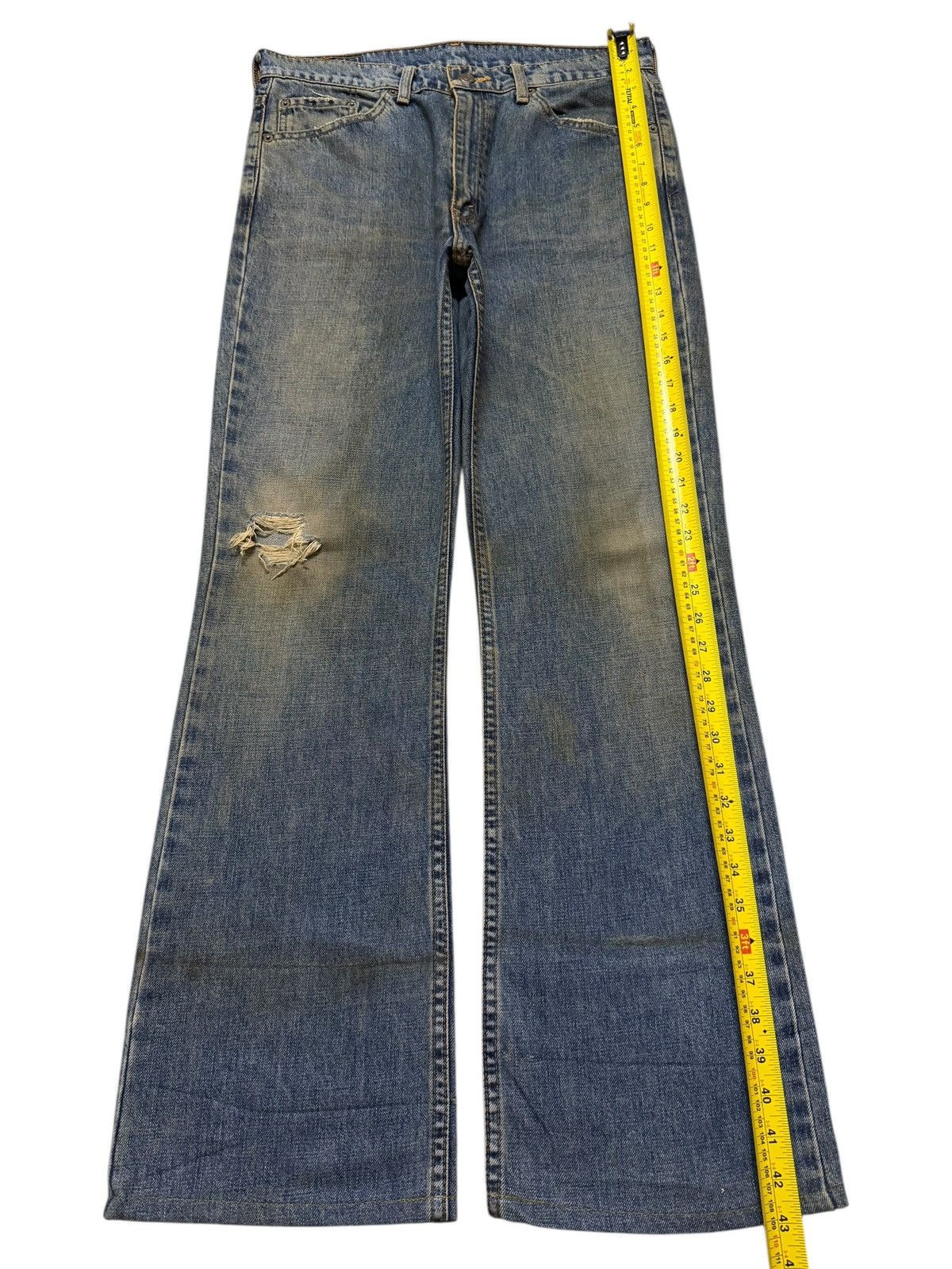 Levi's Vintage Japan 80s Levis 517 Mud Wash Distress Wide Leg Flare Size US 33 - 12 Thumbnail
