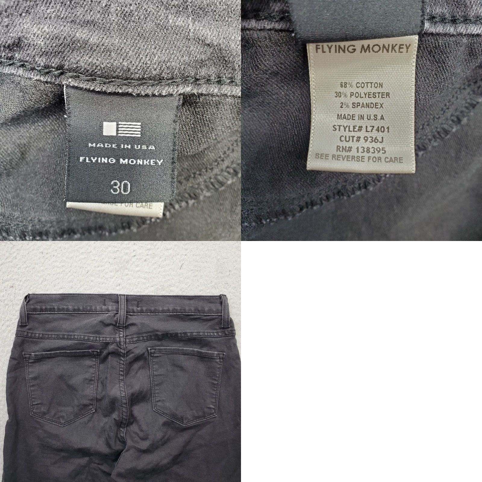Vintage Flying Monkey Jeans Womens 30 Black Denim Dark Wash Mid Rise Straight Leg Jeans Womens 30 Black Denim Dark Wash Mid Rise Straight Leg Size 30" / US 8 / IT 44 - 8 Thumbnail