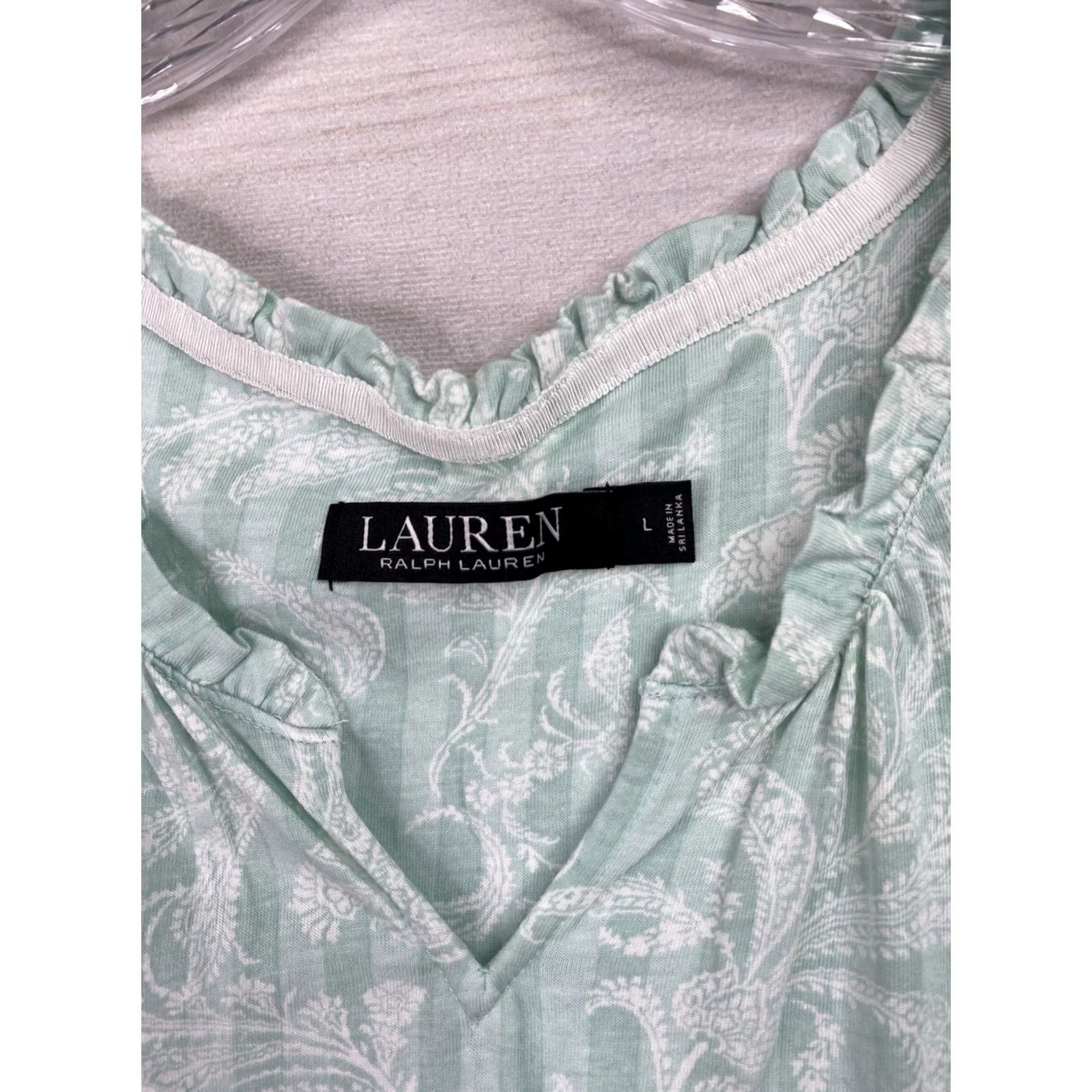 Ralph Lauren Ralph Lauren Womens Pajama Set L Sleeveless Tank Monogram Floral Multicolor Knit Cotton Blend Embroidered Logo Short LRL Size 36" / US 14 / IT 50 - 3 Thumbnail