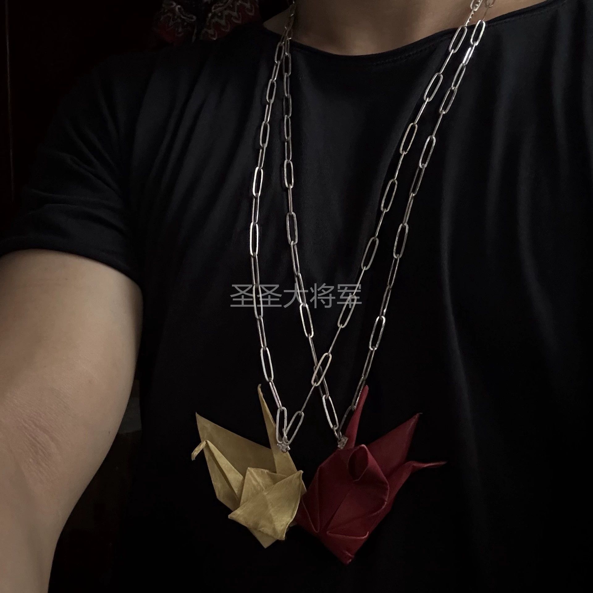 Taichi Murakami Taichi Murakami Origami Crane Silver Necklace Red/Yellow Size ONE SIZE - 7 Thumbnail