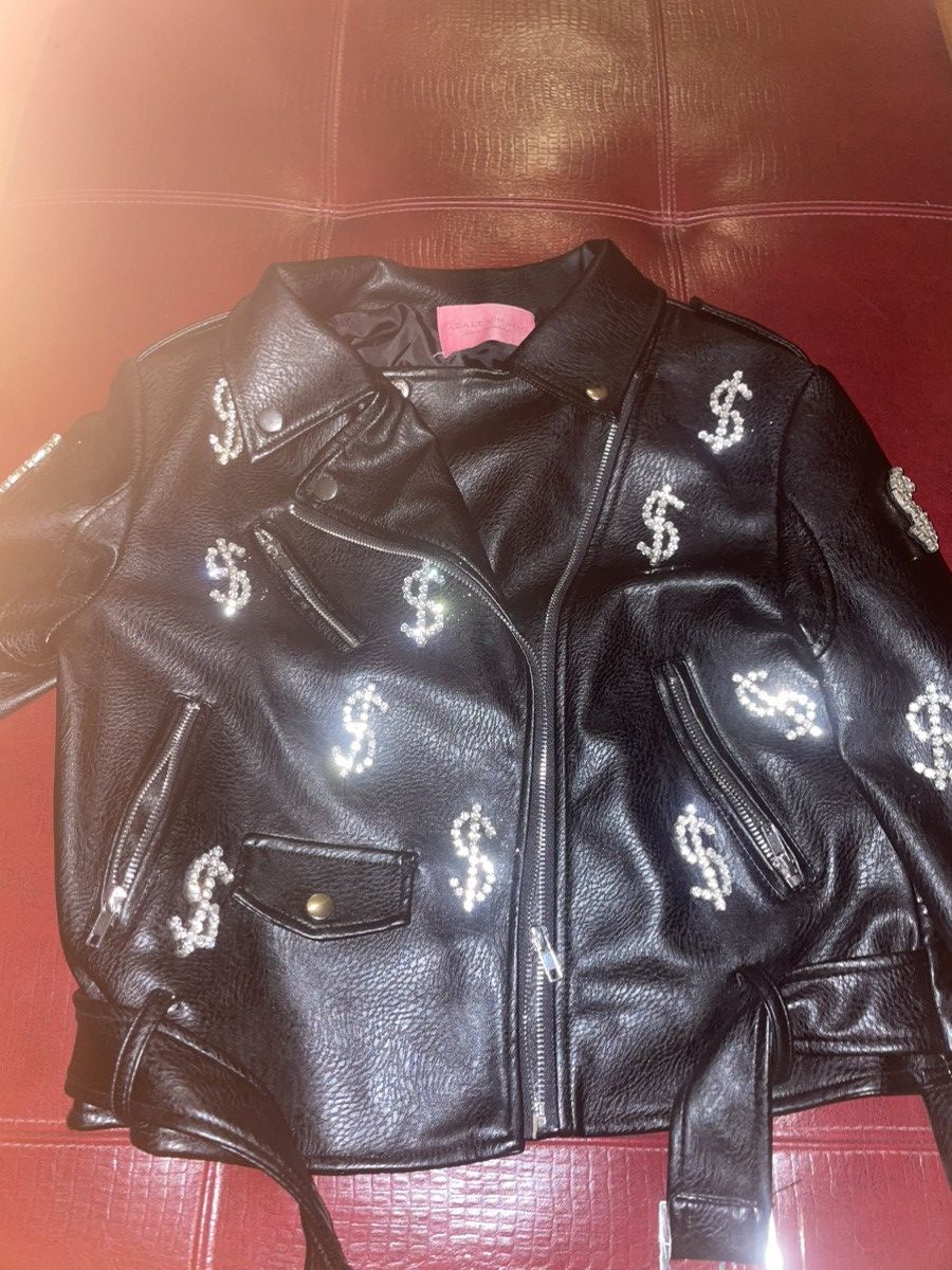 Forever 21 Money Sign Moto Jacket Size L / US 10 / IT 46 - 1 Thumbnail