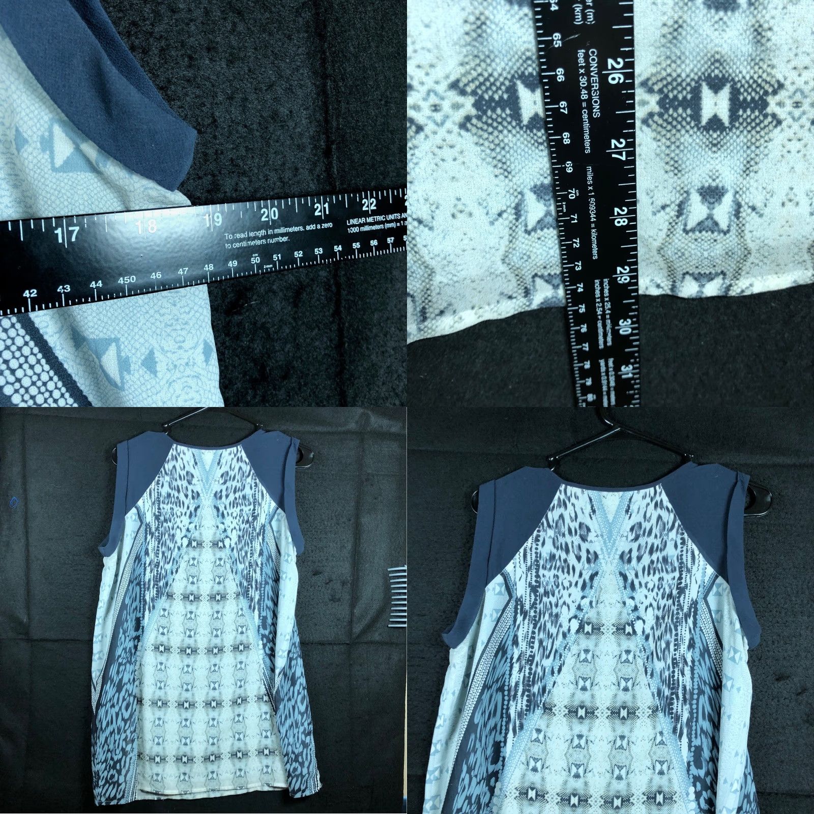 Vintage CAbi Blouse Women Blue Gray Scoop Neck Sleeveless Lightweight Sheer Tunic Medium Size M / US 6-8 / IT 42-44 - 8 Thumbnail