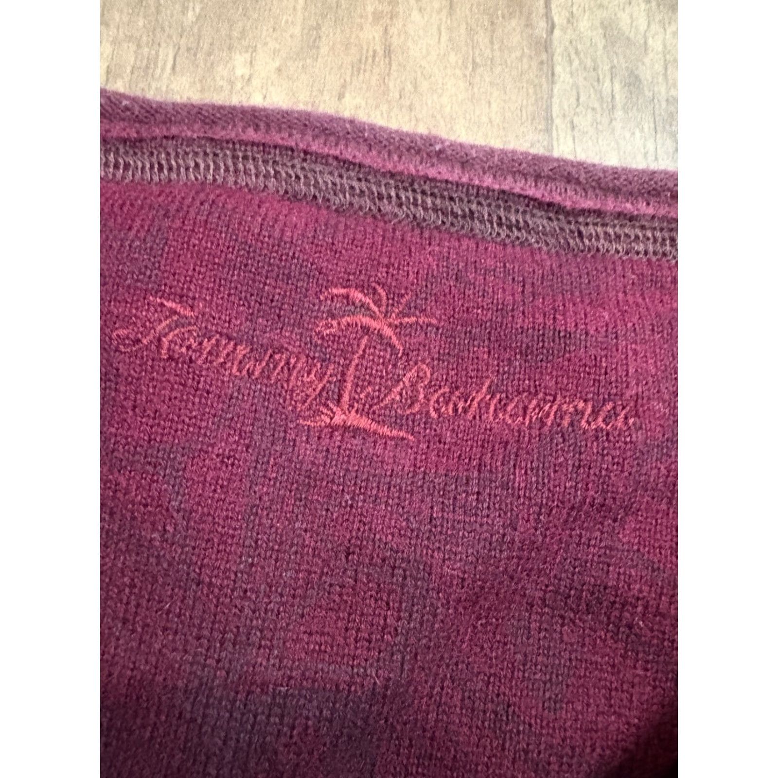 Tommy Bahama Tommy Bahama Pullover Sweatshirt Mens XL Maroon Red Cotton Wool Logo Zipper Sweater Long Sleeve Golf Walking Regular Mens Size US XL / EU 56 / 4 - 4 Thumbnail