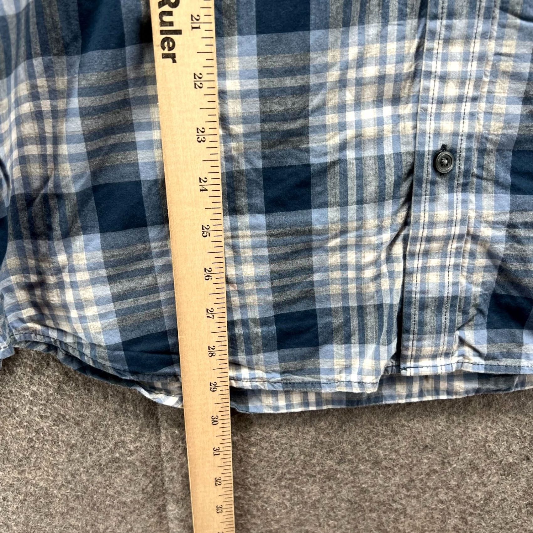 Banana Republic VINTAGE Banana Republic Shirt Men Large Blue Button Down Tailored Slim Plaid Flannel Vintage Size US L / EU 52-54 / 3 - 6 Thumbnail