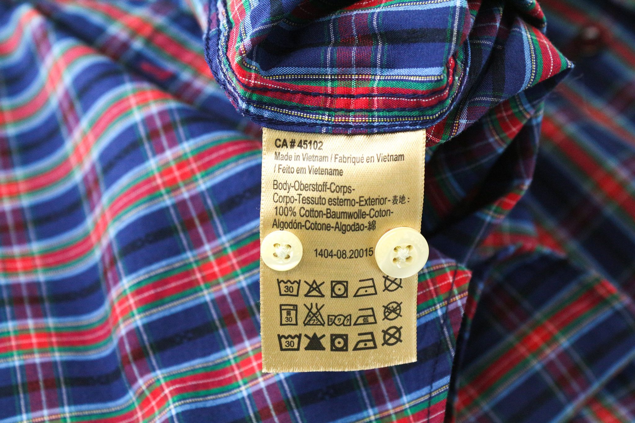 Scotch & Soda S Blue Plaid Melange Cotton Button Up Shirt 74559 Size US S / EU 44-46 / 1 - 7 Thumbnail