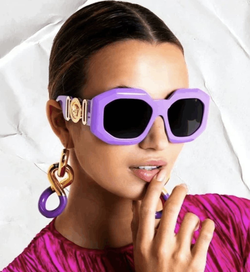SALE! NEW Versace VE4424U 536687 MAXI MEDUSA BIGGIE Lilak Oversize Sunglasses Versace Women Sunglasses Lilac Dark Grey Irregular Oversized  main image 2