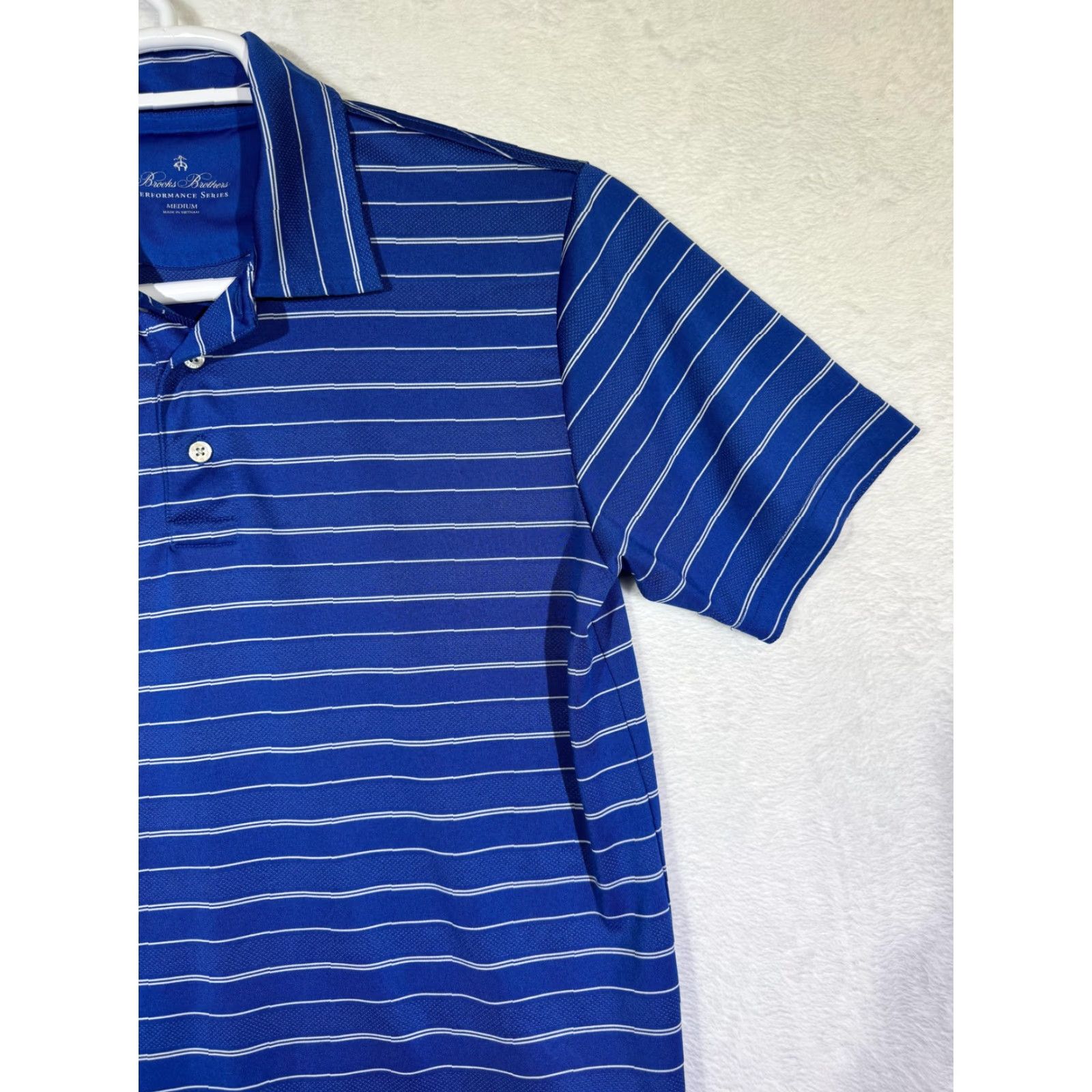 Brooks Brothers Brooks Brothers Polo Shirt Mens Medium Blue Striped Performance Golf Casual Polo Shirt Mens M Blue Striped Brooks Brothers Size US M / EU 48-50 / 2 - 6 Thumbnail