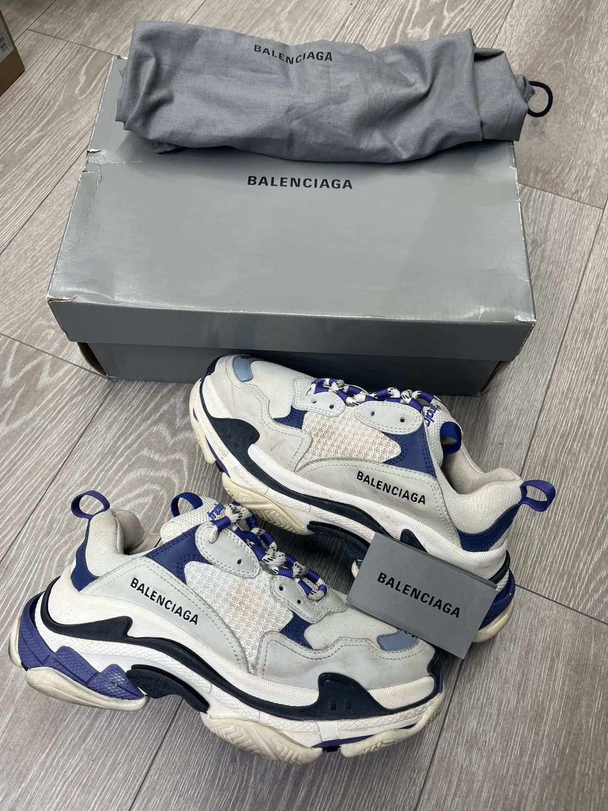 Balenciaga Balenciaga triple S blue high top sneakS Size US 9 / IT 39 - 1 Thumbnail