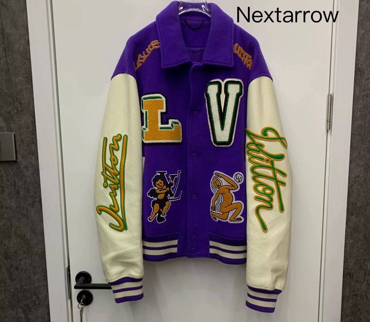 Louis Vuitton Louis Vuitton Purple Cupid Leather Sleeve Baseball Jacket Size US L / EU 52-54 / 3 - 1 Thumbnail
