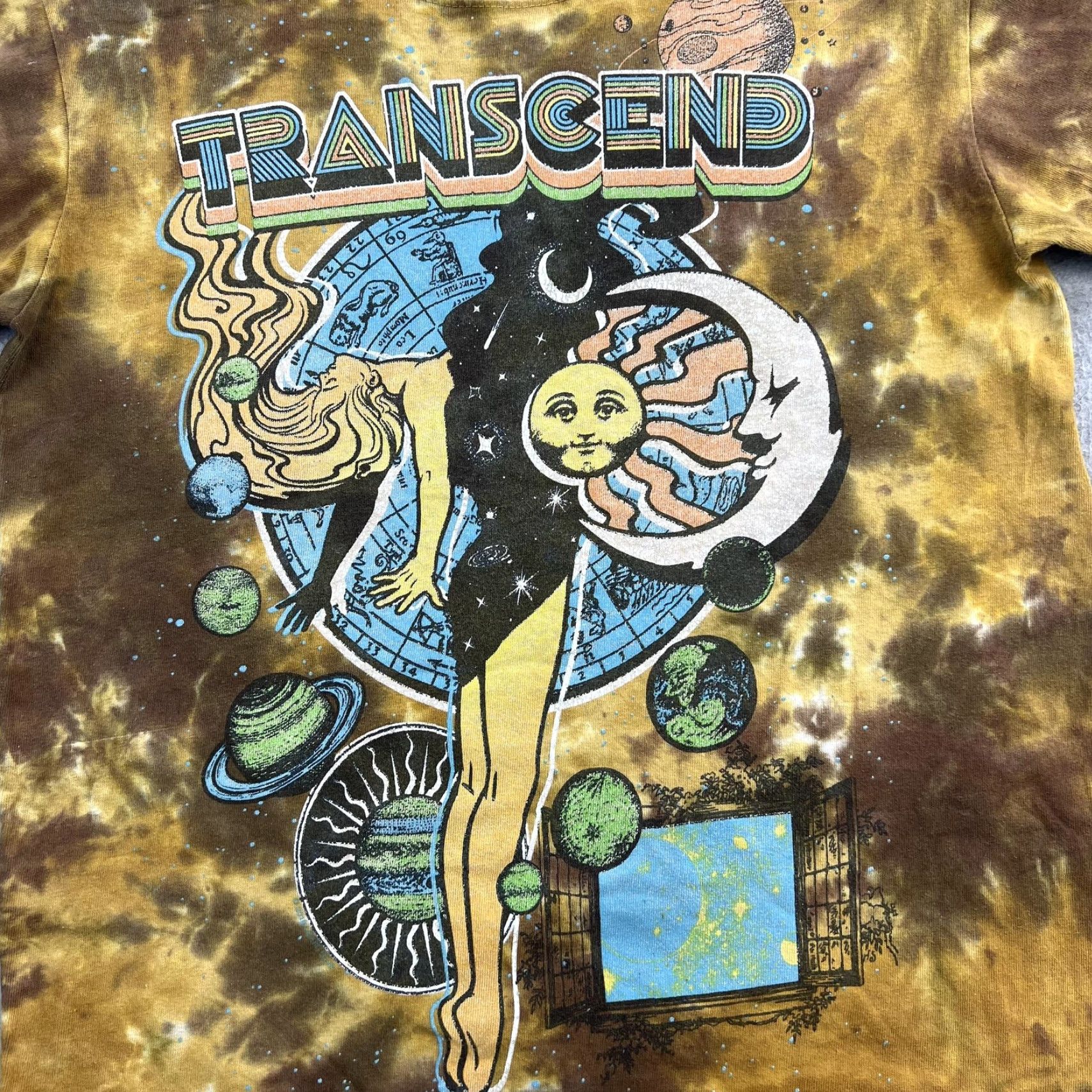 Liquid Blue Liquid Blue Transcend Shirt Mens Small Brown Tie Dye Psychedelic Cosmic Graphic Shirt Size US S / EU 44-46 / 1 - 5 Thumbnail