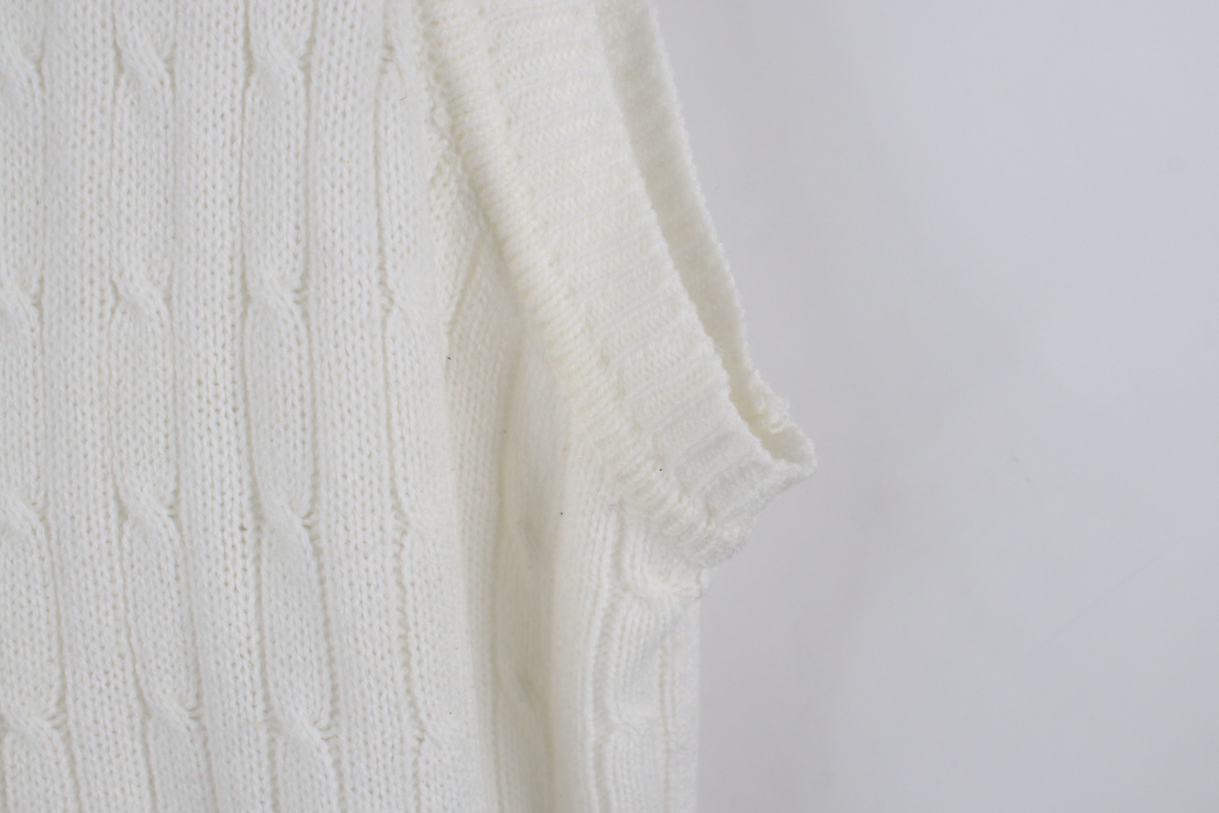 Vintage Vintage 90s Streetwear Knit Cardigan Sweater Vest White Size XL / US 12-14 / IT 48-50 - 9 Thumbnail