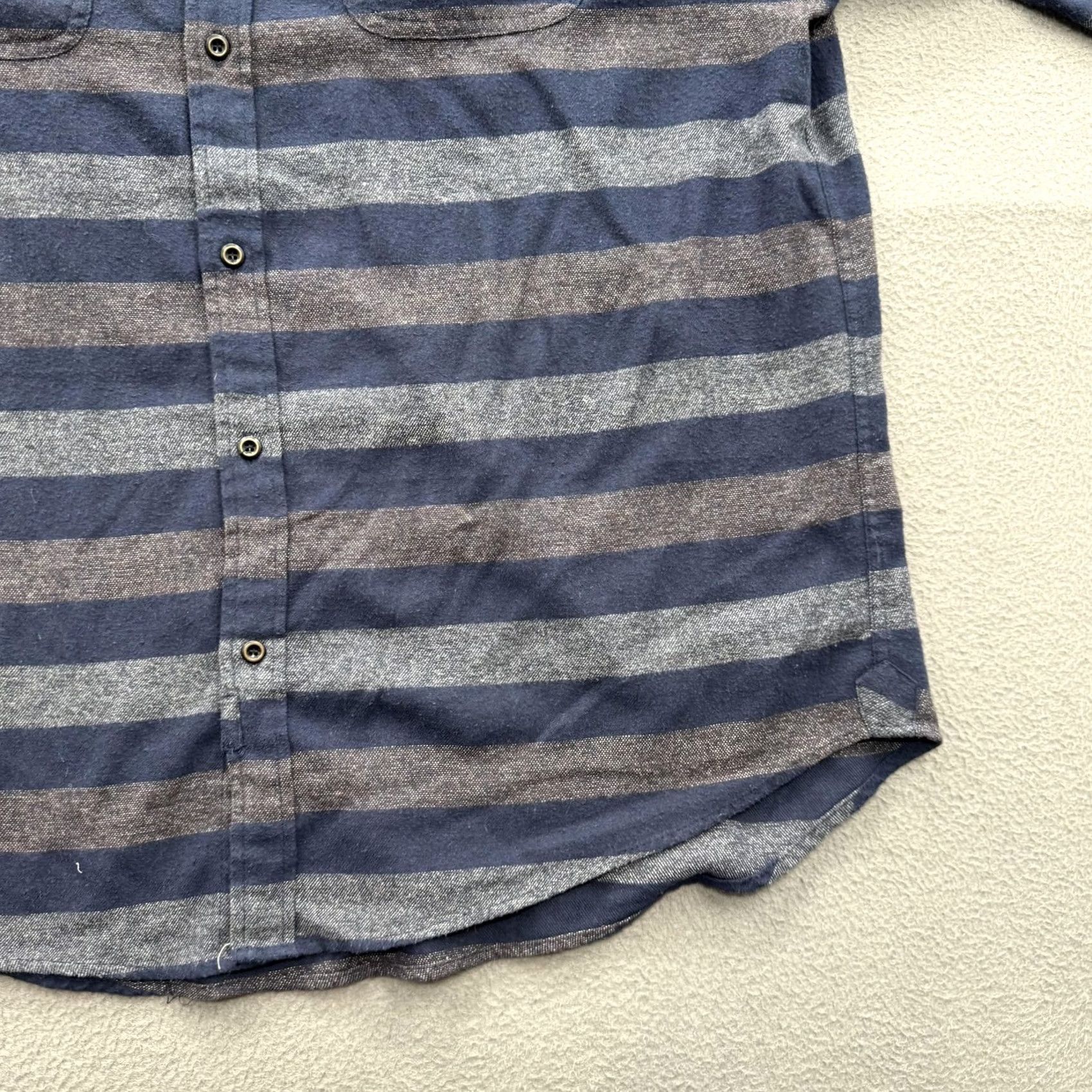 Vintage Bridge & Burn Shirt Mens 2XL Blue Striped Flannel Long Sleeve Button Up Casual Size US XXL / EU 58 / 5 - 7 Thumbnail