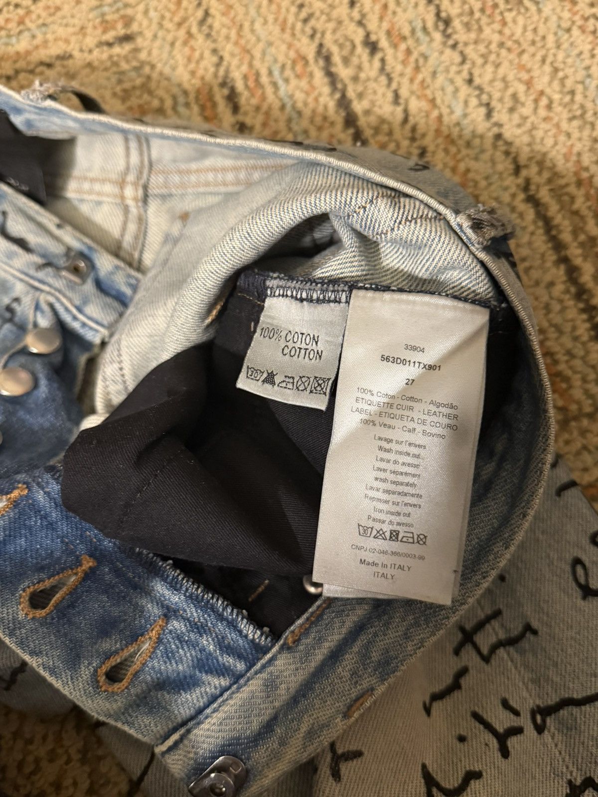Dior Dior Homme SS15 Runway Script Denim Size US 27 - 6 Thumbnail