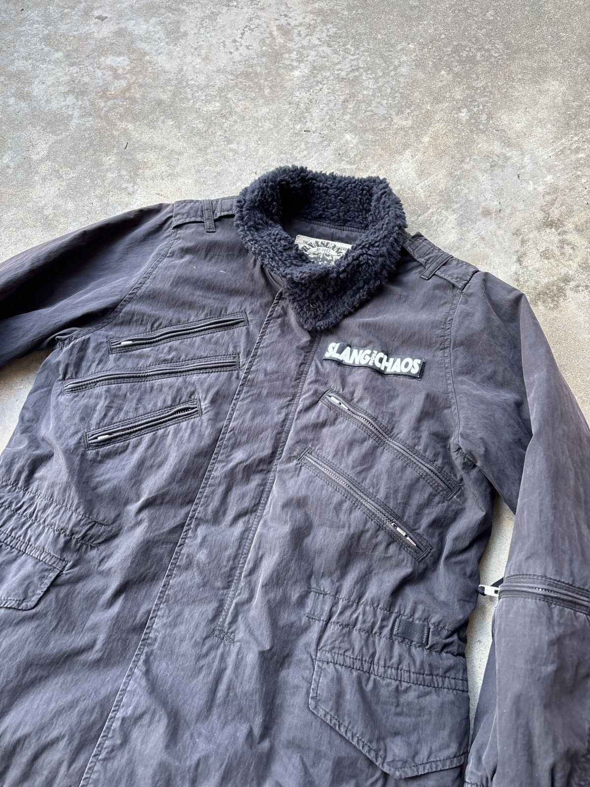 Other Vintage RNA Slang Women’s Black Fur Lined Tactical Jacket Size M / US 6-8 / IT 42-44 - 2 Thumbnail
