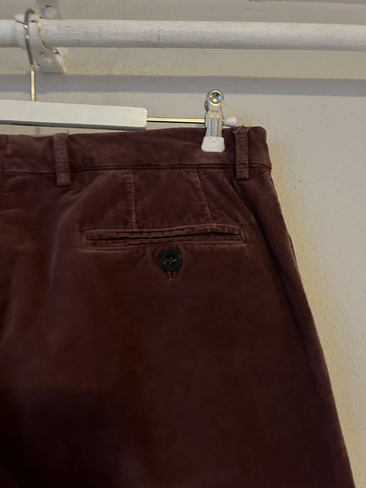 Brunello Cucinelli Brunello Cucinelli Burgundy Corduroy Trousers - Size 52 Size US 36 / EU 52 - 9 Thumbnail