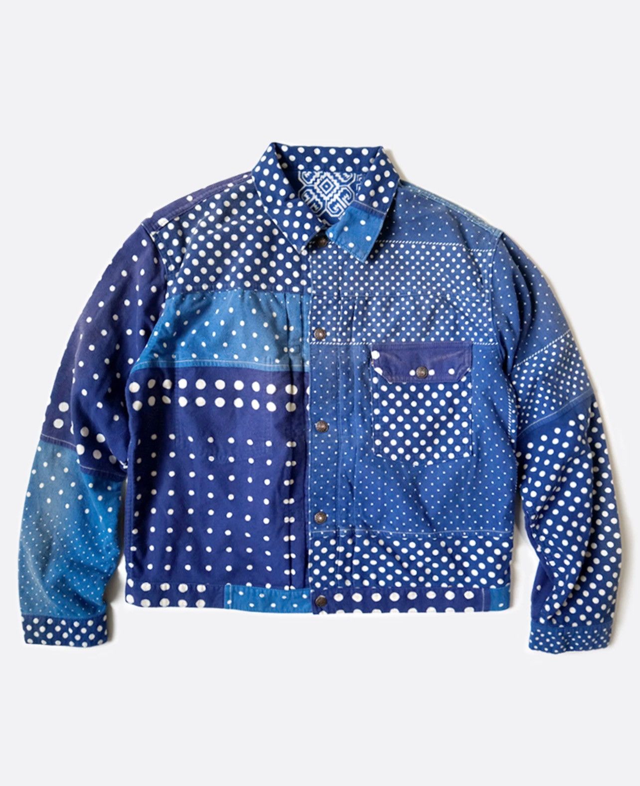 Kapital Kapital FLANNEL POLKADOT X BANDANA REVERSIBLE 1ST JKT - BLUE Size US L / EU 52-54 / 3 - 9 Thumbnail