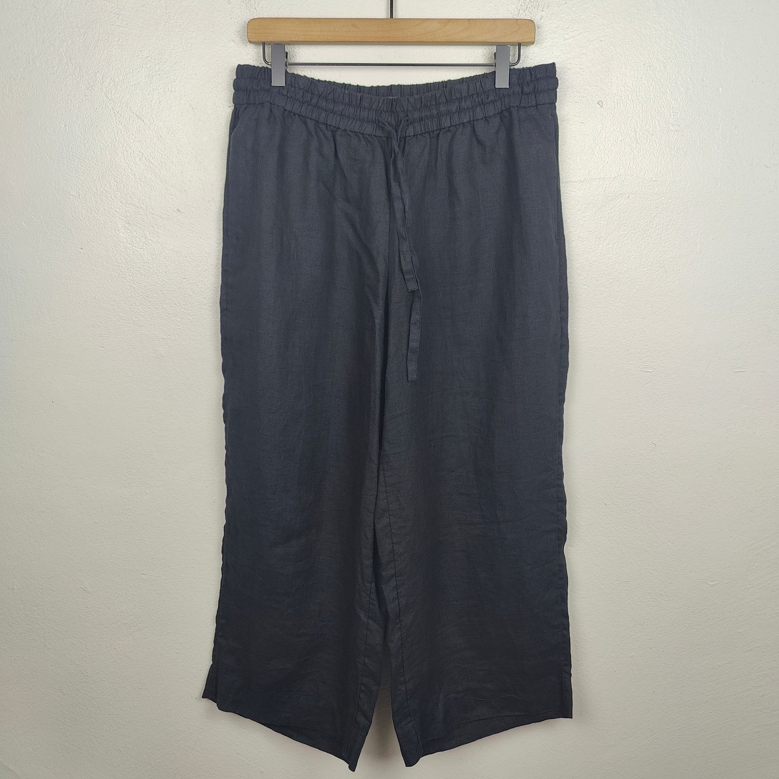 J.Crew J Crew Seaside Pants Womens Black 100% Linen Relaxed Size 29" - 1 Thumbnail