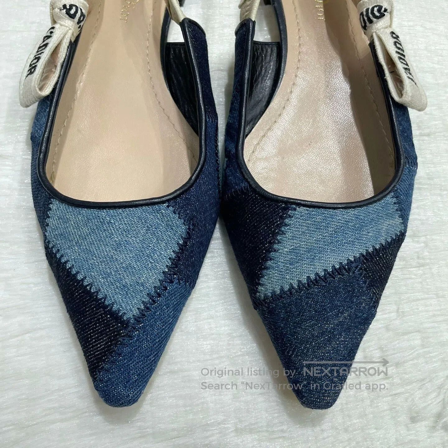 Dior Dior J'Adior Denim Blue Ballet Flats. Size US 6 / IT 36 - 9 Thumbnail