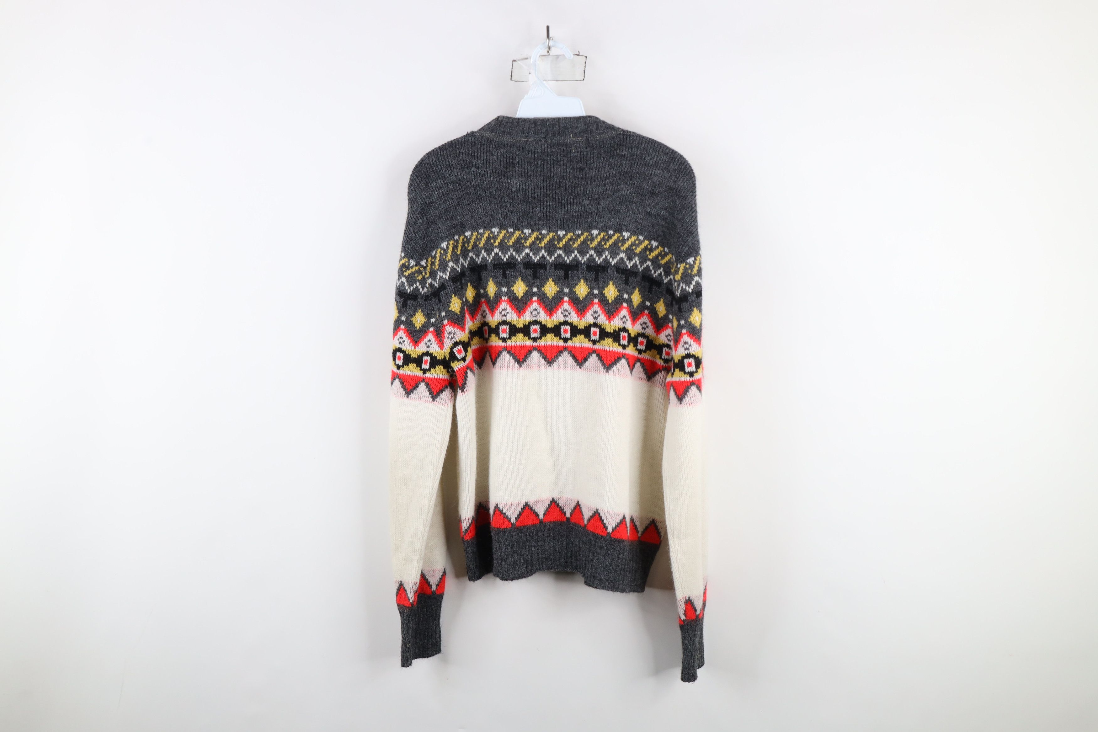 Vintage Vintage 70s Mid Century Modern MCM Fair Isle Knit Sweater Size L / US 10 / IT 46 - 11 Thumbnail