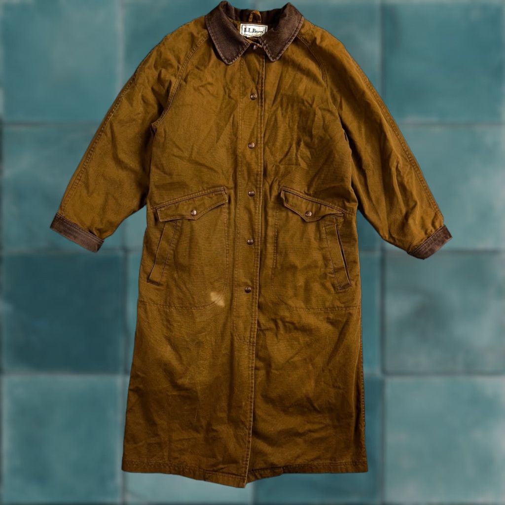 Vintage VINTAGE L.L. Bean Aztec Canvas Coat Womens M Beige Lined Removable Lining Pockets Button Long Size M / US 6-8 / IT 42-44 - 1 Thumbnail